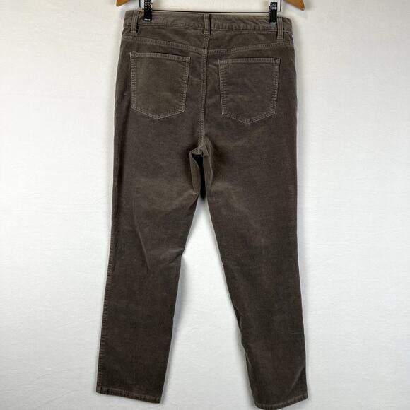 Talbots Corduroy Pants Womens 8 Gray Straight Leg Stretch Cords Jeans - Picture 2 of 8